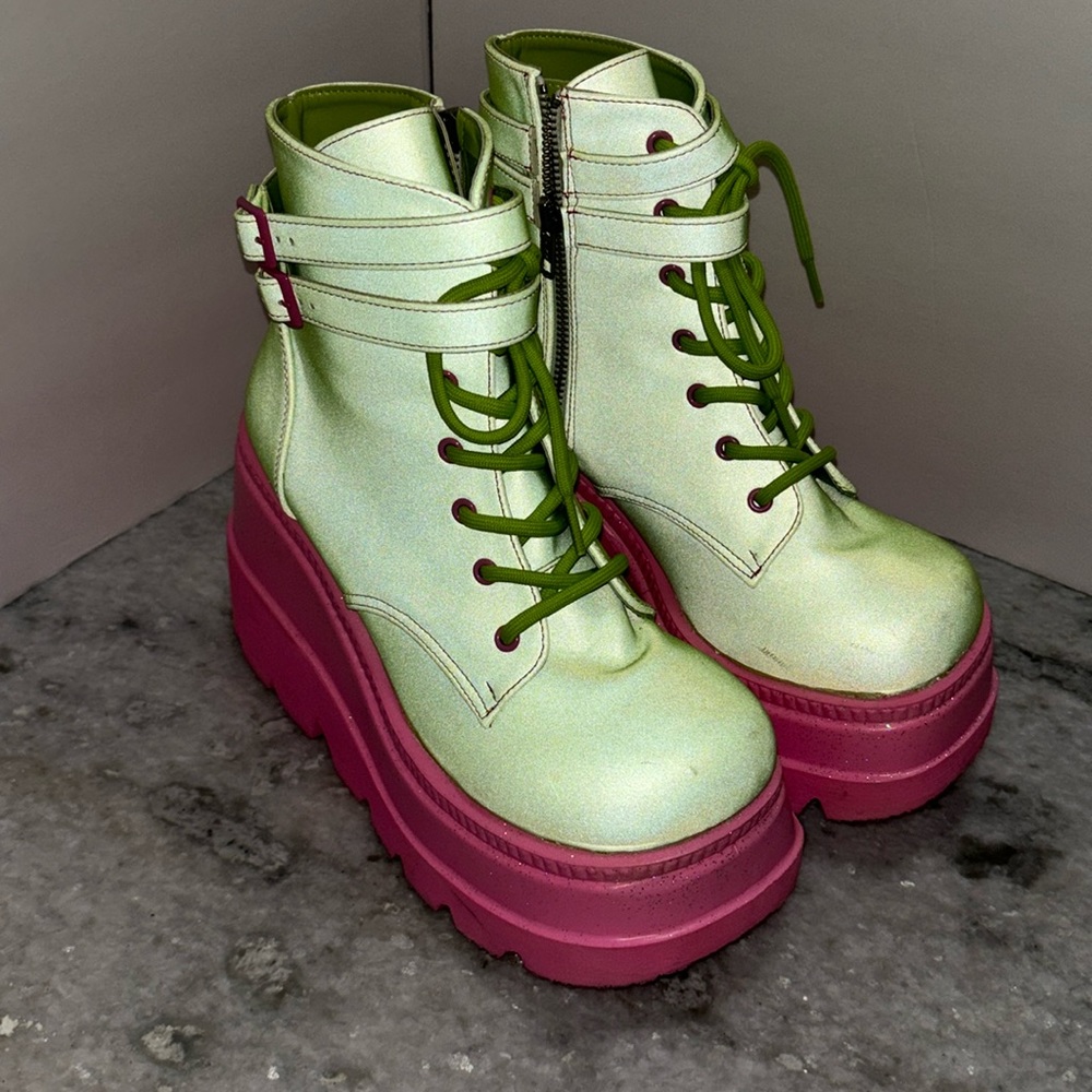 Demonia Watermelon Technopagan Boots